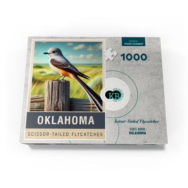 State Birds Series: Oklahoma, Scissor-tailed Flycatcher 1000 Jigsaw Puzzle box view3