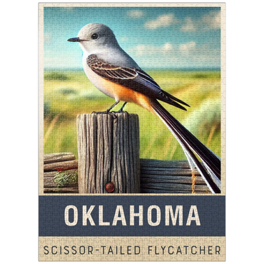 puzzleplate State Birds Series: Oklahoma, Scissor-tailed Flycatcher 1000 Jigsaw Puzzle