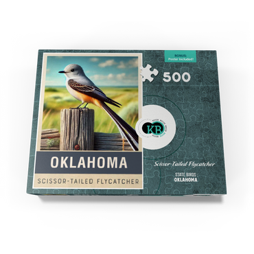 State Birds Series: Oklahoma, Scissor-tailed Flycatcher 500 Jigsaw Puzzle box view3