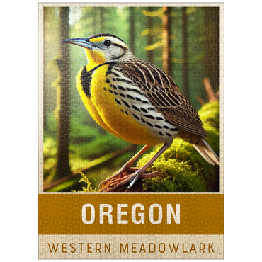 puzzleplate State Birds Series: Oregon, Western Meadowlark 1000 Jigsaw Puzzle