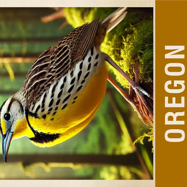 State Birds Series: Oregon, Western Meadowlark 1000 Jigsaw Puzzle 3D Modell