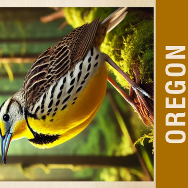 State Birds Series: Oregon, Western Meadowlark 500 Jigsaw Puzzle 3D Modell