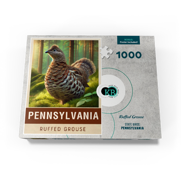 State Birds Series: Pennsylvania, Ruffed Grouse 1000 Jigsaw Puzzle box view3