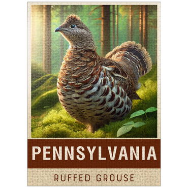 puzzleplate State Birds Series: Pennsylvania, Ruffed Grouse 1000 Jigsaw Puzzle