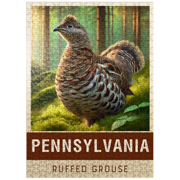 puzzleplate State Birds Series: Pennsylvania, Ruffed Grouse 500 Jigsaw Puzzle