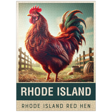 puzzleplate State Birds Series: Rhode Island, Rhode Island Red Hen 1000 Jigsaw Puzzle