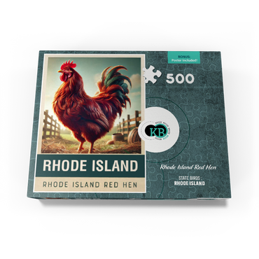 State Birds Series: Rhode Island, Rhode Island Red Hen 500 Jigsaw Puzzle box view3
