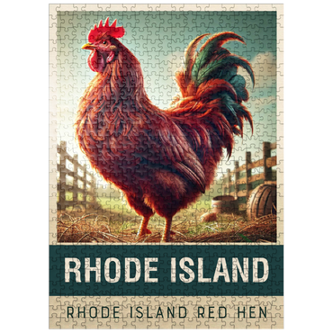 puzzleplate State Birds Series: Rhode Island, Rhode Island Red Hen 500 Jigsaw Puzzle