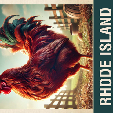 State Birds Series: Rhode Island, Rhode Island Red Hen 500 Jigsaw Puzzle 3D Modell