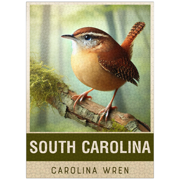 puzzleplate State Birds Series: South Carolina, Carolina Wren 1000 Jigsaw Puzzle