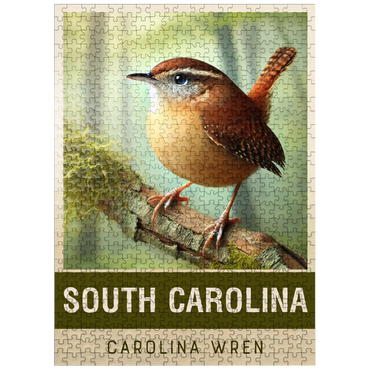 puzzleplate State Birds Series: South Carolina, Carolina Wren 500 Jigsaw Puzzle