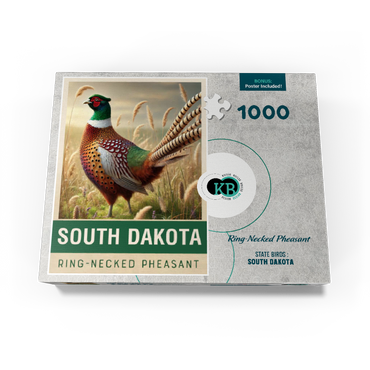 State Birds Series: South Dakota, Ring-necked Pheasant 1000 Jigsaw Puzzle box view3