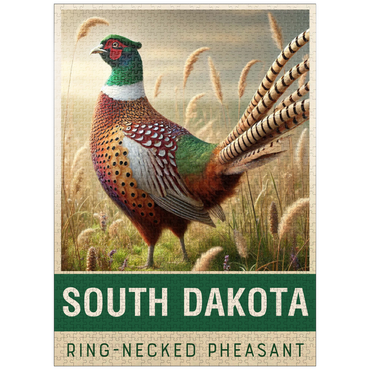 puzzleplate State Birds Series: South Dakota, Ring-necked Pheasant 1000 Jigsaw Puzzle
