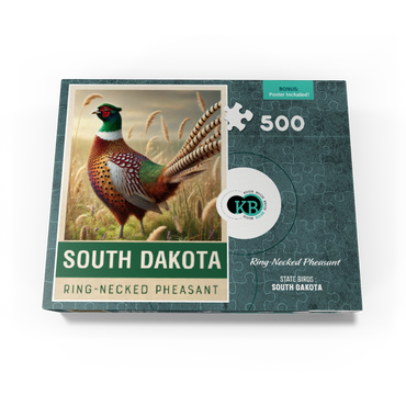 State Birds Series: South Dakota, Ring-necked Pheasant 500 Jigsaw Puzzle box view3