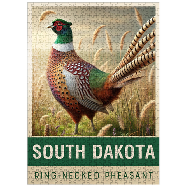 puzzleplate State Birds Series: South Dakota, Ring-necked Pheasant 500 Jigsaw Puzzle