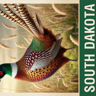 State Birds Series: South Dakota, Ring-necked Pheasant 500 Jigsaw Puzzle 3D Modell