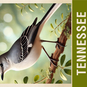 State Birds Series: Tennessee, Northern Mockingbird 1000 Jigsaw Puzzle 3D Modell