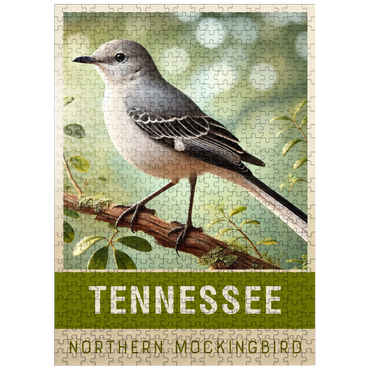puzzleplate State Birds Series: Tennessee, Northern Mockingbird 500 Jigsaw Puzzle