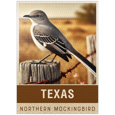 puzzleplate State Birds Series: Texas, Northern Mockingbird 1000 Jigsaw Puzzle