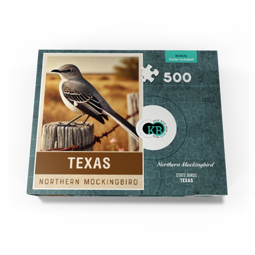 State Birds Series: Texas, Northern Mockingbird 500 Jigsaw Puzzle box view3