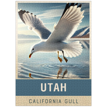 puzzleplate State Birds Series: Utah, California Gull 1000 Jigsaw Puzzle