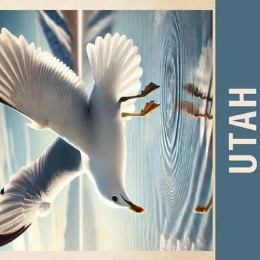 State Birds Series: Utah, California Gull 500 Jigsaw Puzzle 3D Modell