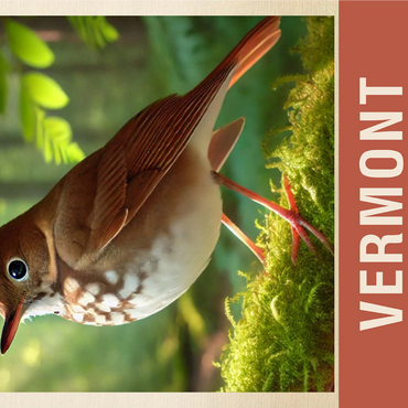 State Birds Series: Vermont, Hermit Thrush 1000 Jigsaw Puzzle 3D Modell