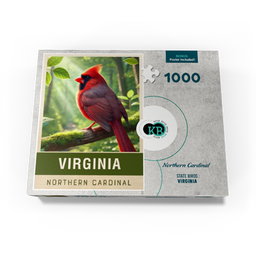 State Birds Series: Virginia, Northern Cardinal 1000 Jigsaw Puzzle box view3