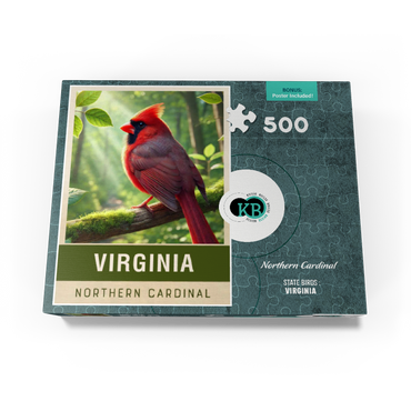 State Birds Series: Virginia, Northern Cardinal 500 Jigsaw Puzzle box view3