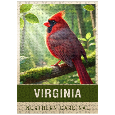 puzzleplate State Birds Series: Virginia, Northern Cardinal 500 Jigsaw Puzzle