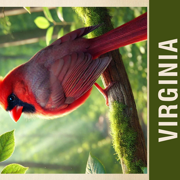 State Birds Series: Virginia, Northern Cardinal 500 Jigsaw Puzzle 3D Modell