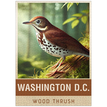 puzzleplate State Birds Series: Washington D.C., Wood Thrush 1000 Jigsaw Puzzle