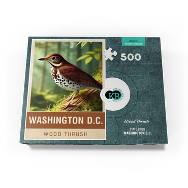 State Birds Series: Washington D.C., Wood Thrush 500 Jigsaw Puzzle box view3