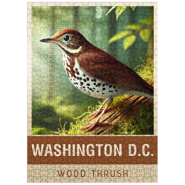 puzzleplate State Birds Series: Washington D.C., Wood Thrush 500 Jigsaw Puzzle