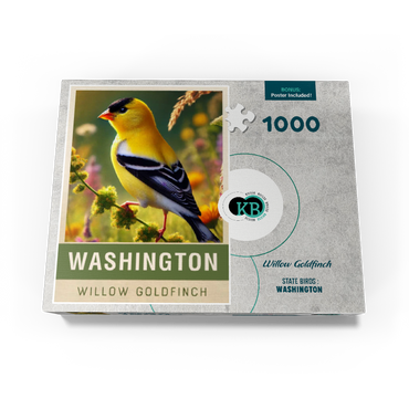 State Birds Series: Washington, Willow Goldfinch 1000 Jigsaw Puzzle box view3