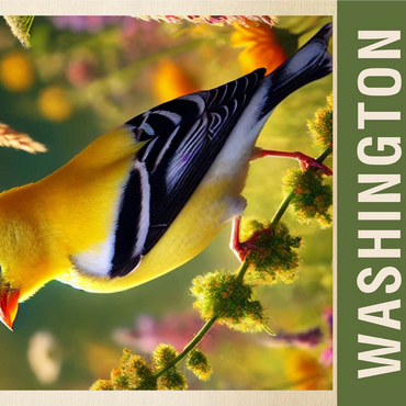 State Birds Series: Washington, Willow Goldfinch 1000 Jigsaw Puzzle 3D Modell