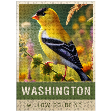 puzzleplate State Birds Series: Washington, Willow Goldfinch 500 Jigsaw Puzzle