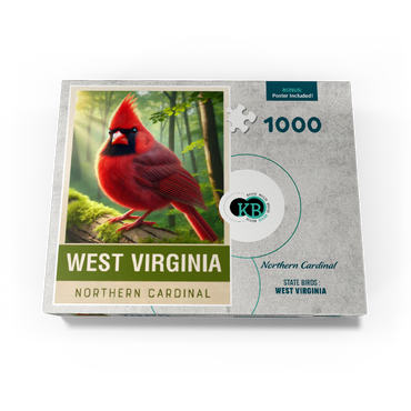 State Birds Series: West Virginia, Northern Cardinal 1000 Jigsaw Puzzle box view3