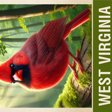 State Birds Series: West Virginia, Northern Cardinal 1000 Jigsaw Puzzle 3D Modell