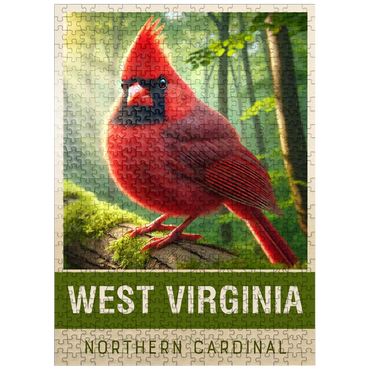 puzzleplate State Birds Series: West Virginia, Northern Cardinal 500 Jigsaw Puzzle