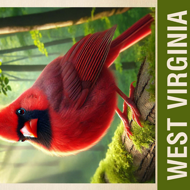 State Birds Series: West Virginia, Northern Cardinal 500 Jigsaw Puzzle 3D Modell