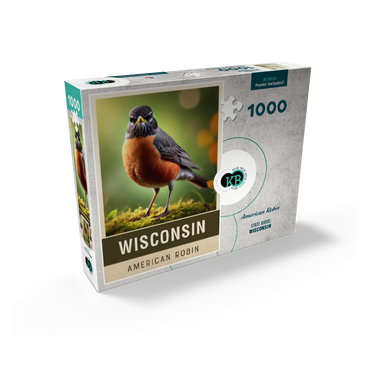 State Birds Series: Wisconsin, American Robin 1000 Jigsaw Puzzle box view2