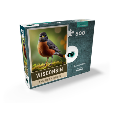 State Birds Series: Wisconsin, American Robin 500 Jigsaw Puzzle box view2