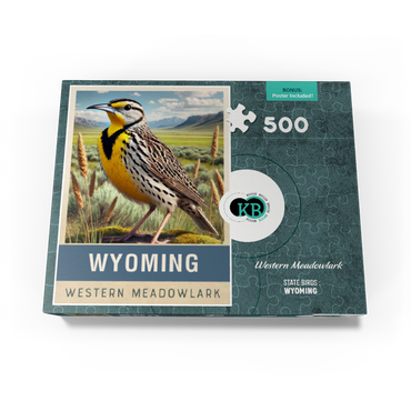 State Birds Series: Wyoming, Western Meadowlark 500 Jigsaw Puzzle box view3