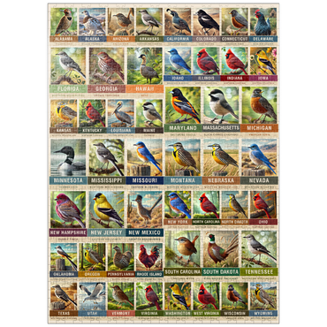 puzzleplate State Birds Series: 50 State Birds Collage, vol.1 1000 Jigsaw Puzzle