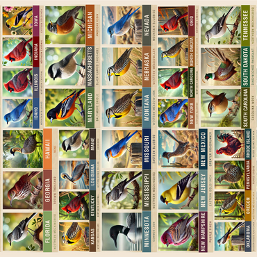State Birds Series: 50 State Birds Collage, vol.1 1000 Jigsaw Puzzle 3D Modell