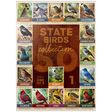 puzzleplate State Birds Series: 50 State Birds Collage, Part 1 of 3 1000 Jigsaw Puzzle