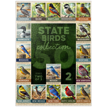 puzzleplate State Birds Series: 50 State Birds Collage, Part 2 of 3 1000 Jigsaw Puzzle
