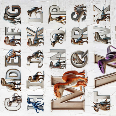 Illustration Collage: Dinosaur Alphabet, vol.2 1000 Jigsaw Puzzle 3D Modell