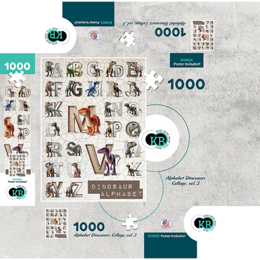 Illustration Collage: Dinosaur Alphabet, vol.3 1000 Jigsaw Puzzle box 3D Modell